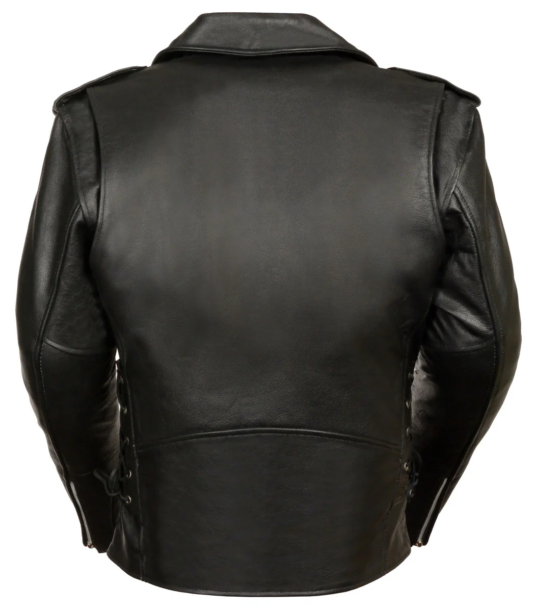 Men’s Premium Buffalo Black Leather Motorcycle Jacket with CE Armor Protection BZ1512 - Image 2
