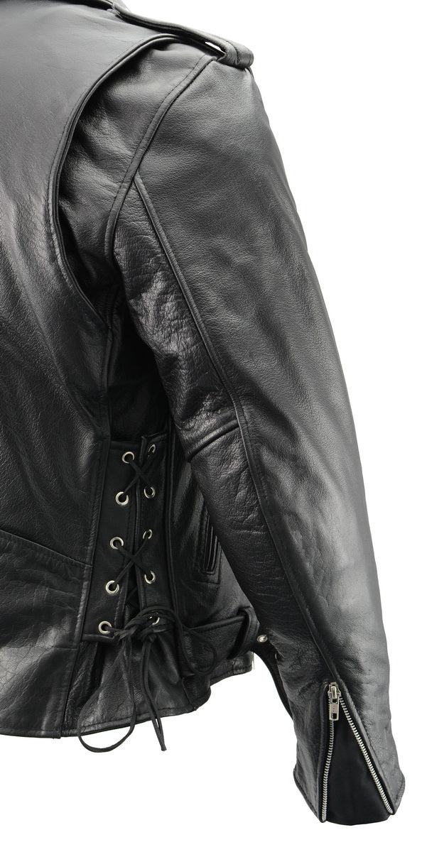Men’s Premium Buffalo Black Leather Motorcycle Jacket with CE Armor Protection BZ1512 - Image 6