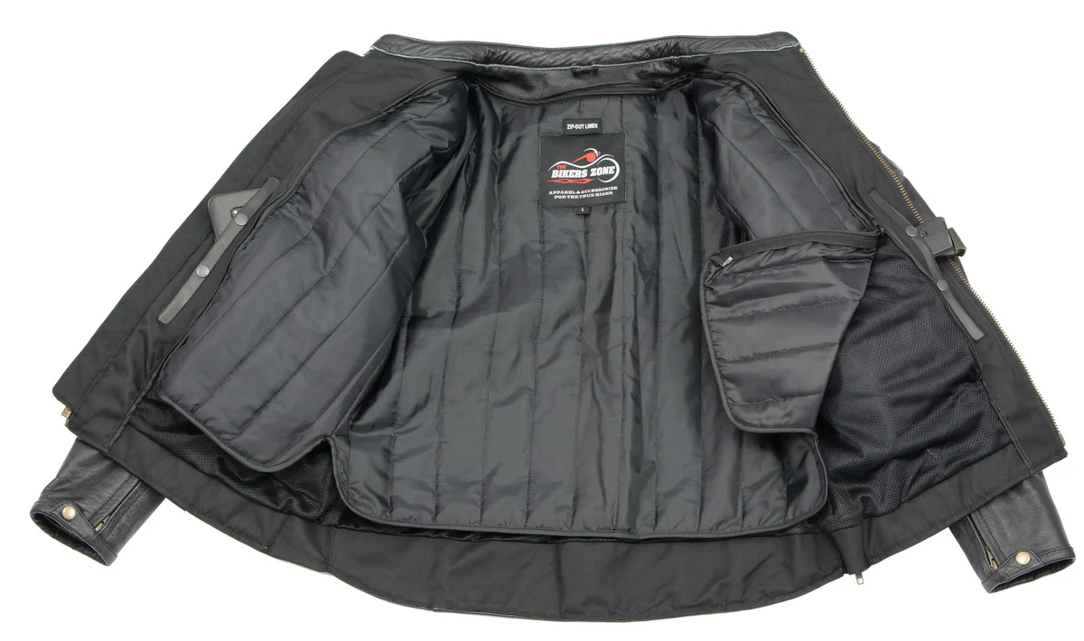Men’s Premium Buffalo Black Leather Motorcycle Jacket with CE Armor Protection BZ1512 - Image 9