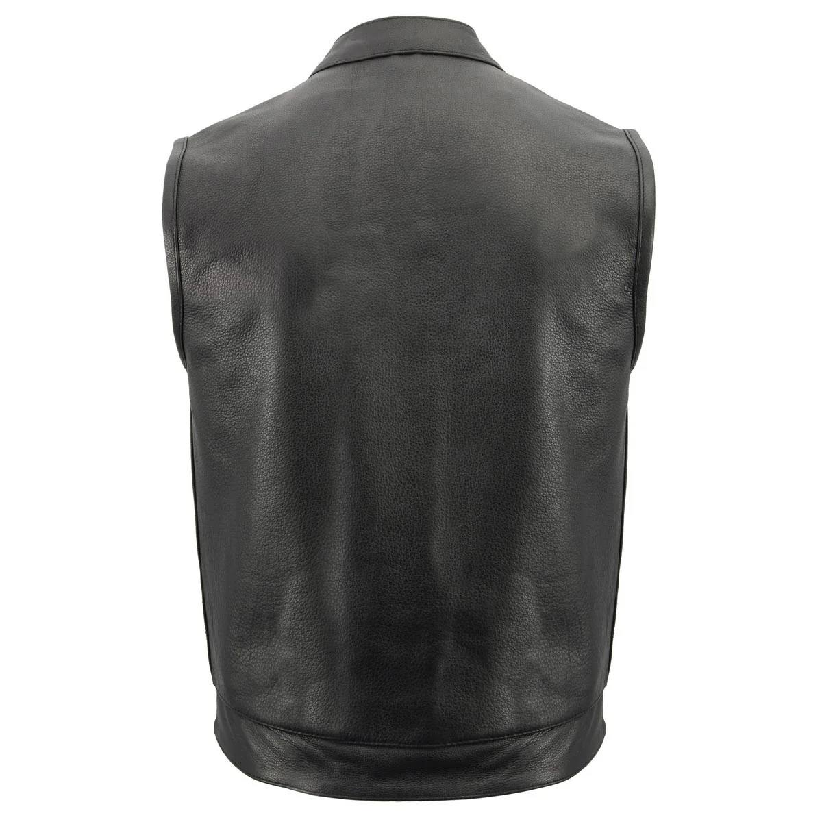 Men’s Premium Cowhide Leather Club Style Motorcycle Biker Riding Vest BZ6410 - Image 2