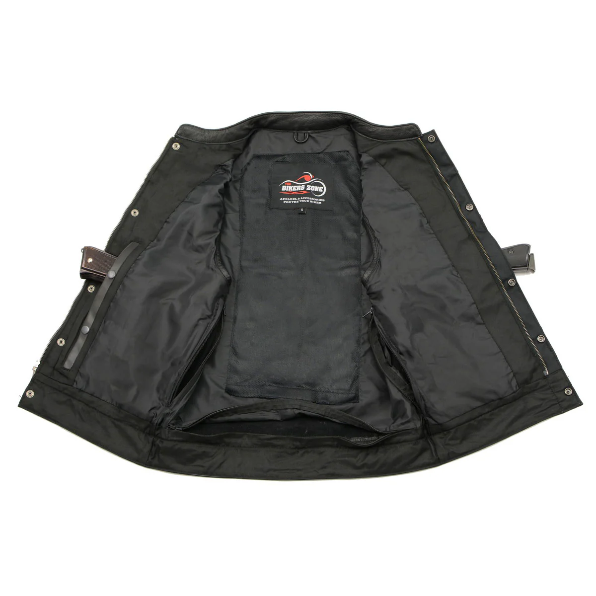 Men’s Premium Cowhide Leather Club Style Motorcycle Biker Riding Vest BZ6410 - Image 4