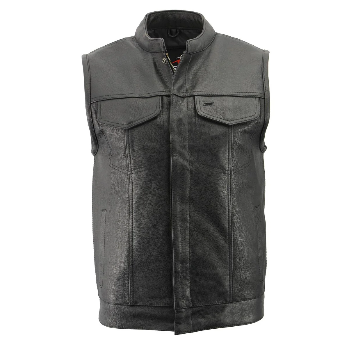 Men’s Premium Cowhide Leather Club Style Motorcycle Biker Riding Vest BZ6410 - Image 5