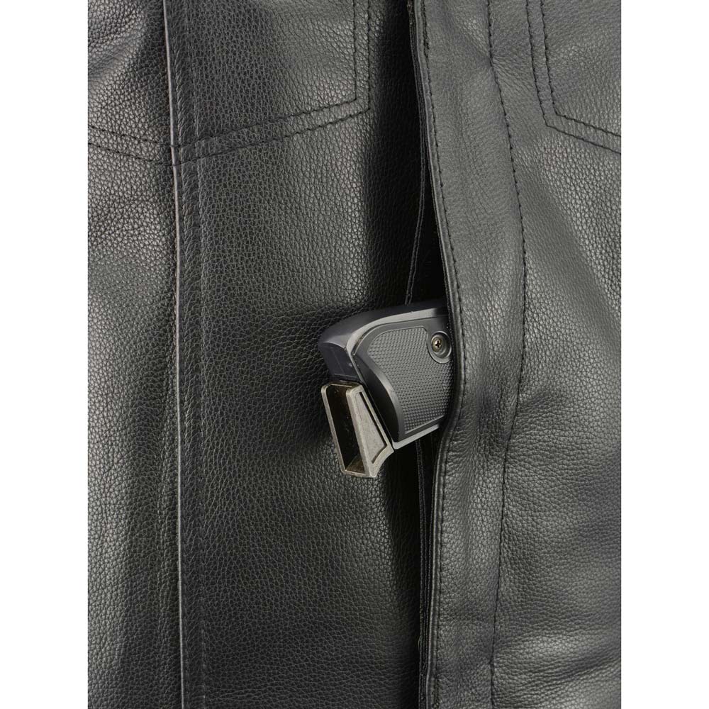 Men’s Premium Cowhide Leather Club Style Motorcycle Biker Riding Vest BZ6410 - Image 6