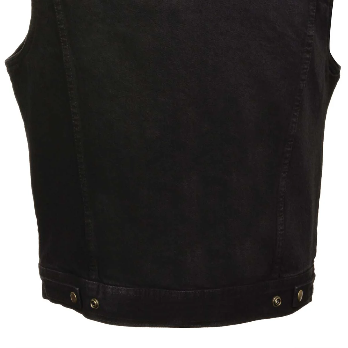 Men’s XS107 Classic Black Snap Front Denim Vest with Shirt Style Collar - Image 3