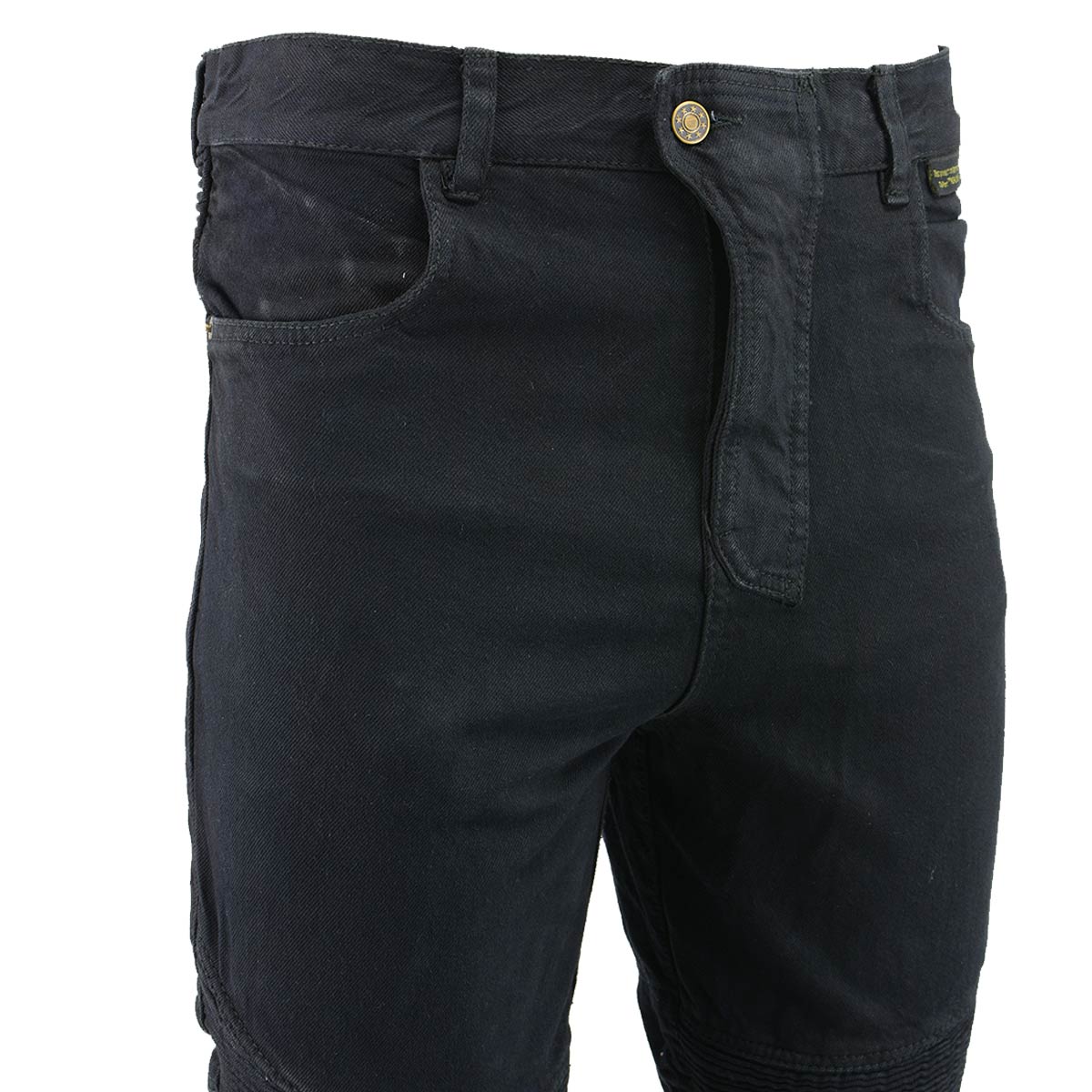 Men’s XS2822 Black Denim Motorcycle Pants with CE Approved Armor - Image 3