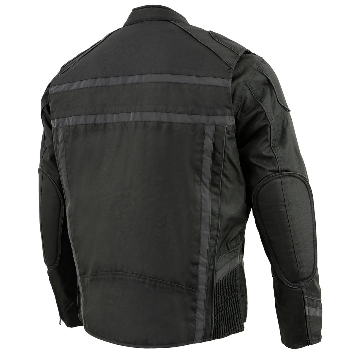 Milwaukee Leather MPM1740 Men's Black Vented Textile Jacket with Reflective Stripes - Image 10
