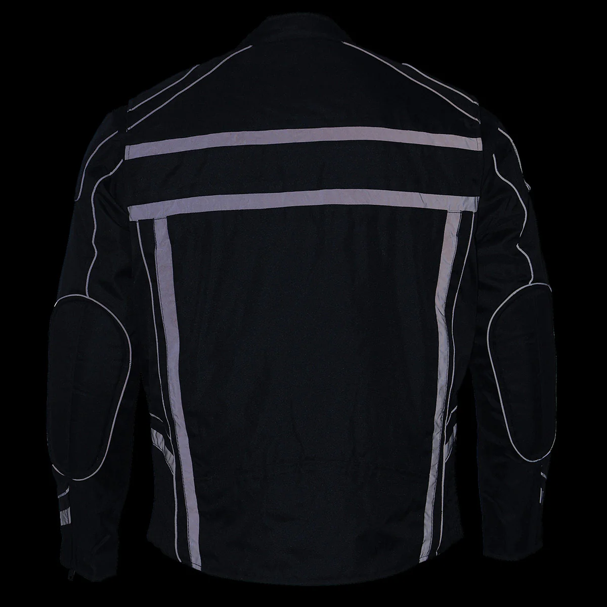 Milwaukee Leather MPM1740 Men's Black Vented Textile Jacket with Reflective Stripes - Image 5
