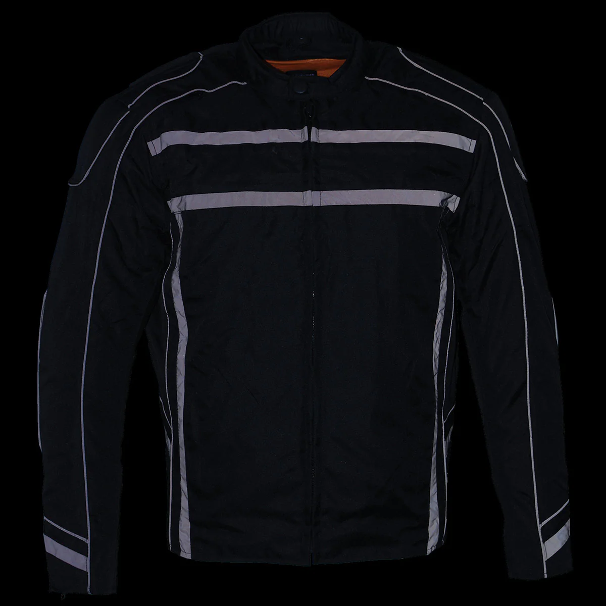 Milwaukee Leather MPM1740 Men's Black Vented Textile Jacket with Reflective Stripes - Image 6