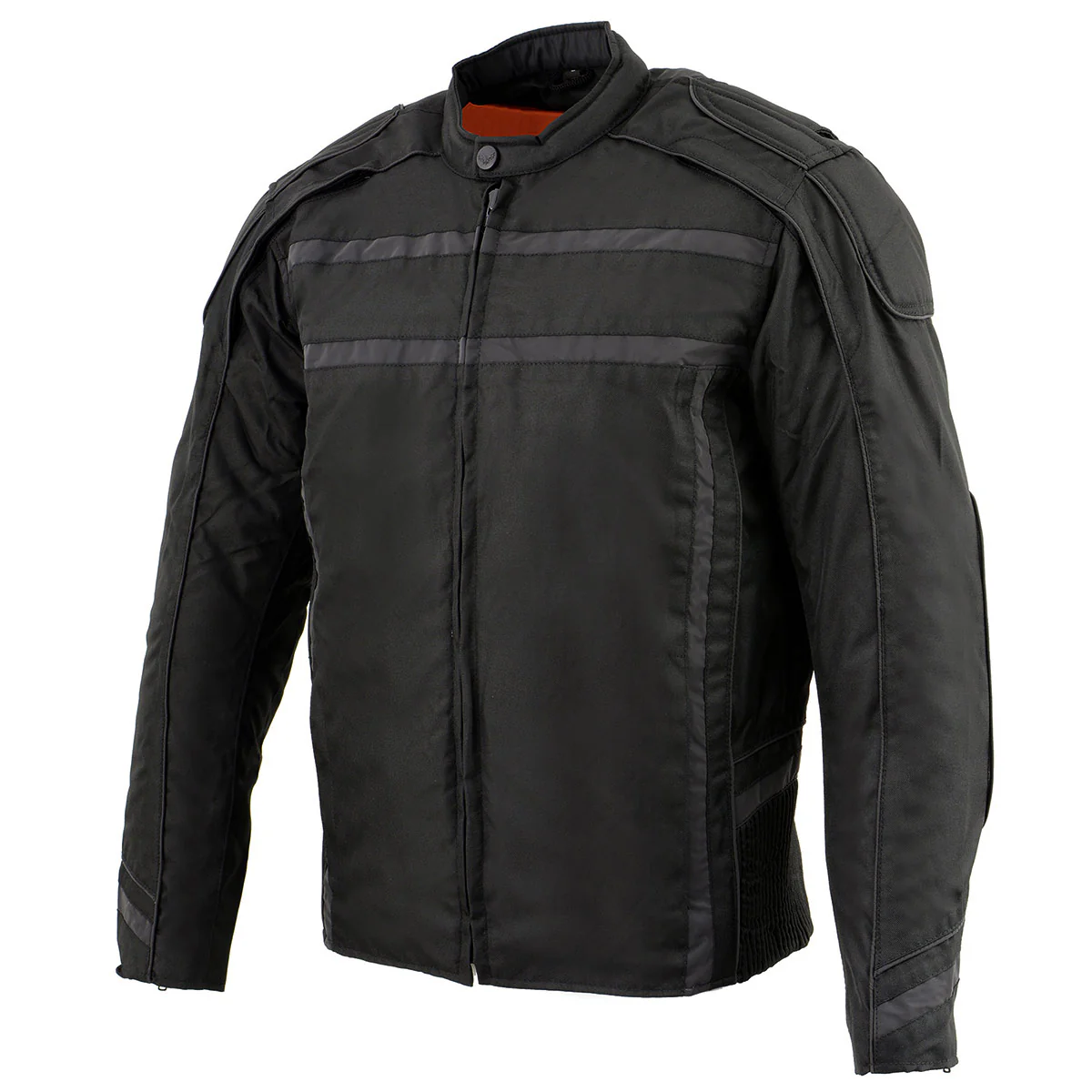 Milwaukee Leather MPM1740 Men's Black Vented Textile Jacket with Reflective Stripes - Image 7