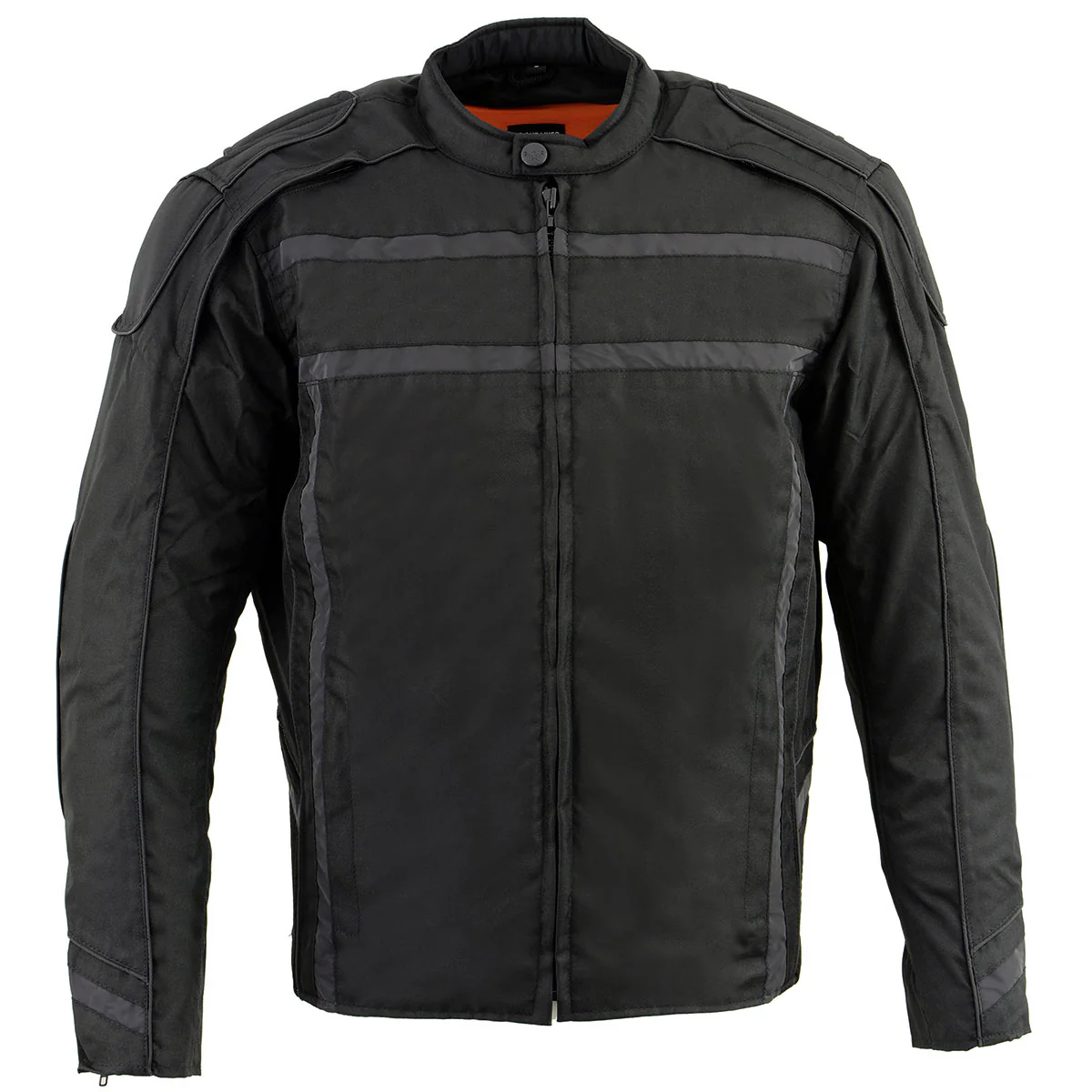 Milwaukee Leather MPM1740 Men's Black Vented Textile Jacket with Reflective Stripes - Image 8