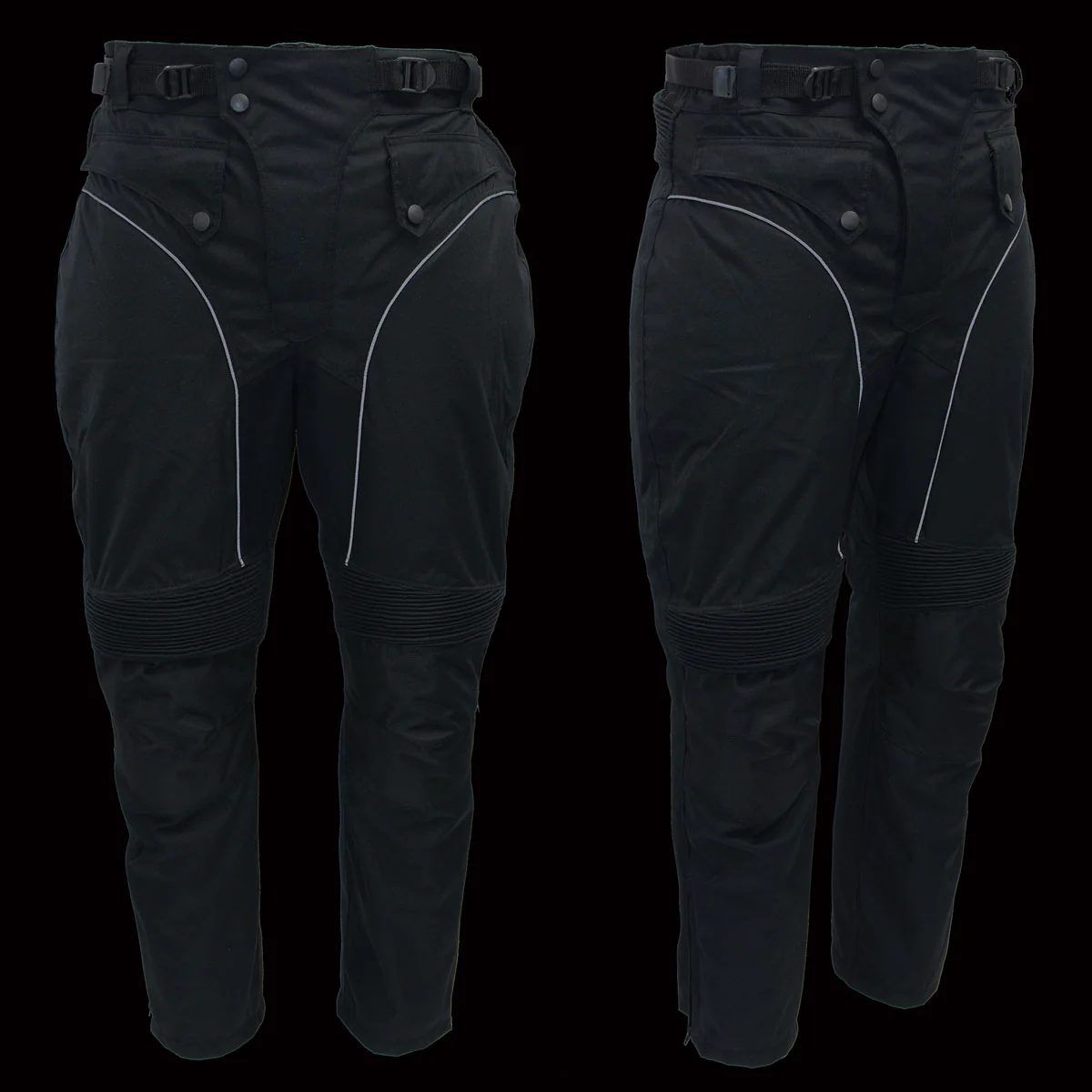 Men's XS2821 Black Water-Resistant Nylon Racing Over Pants with Armor - Image 2