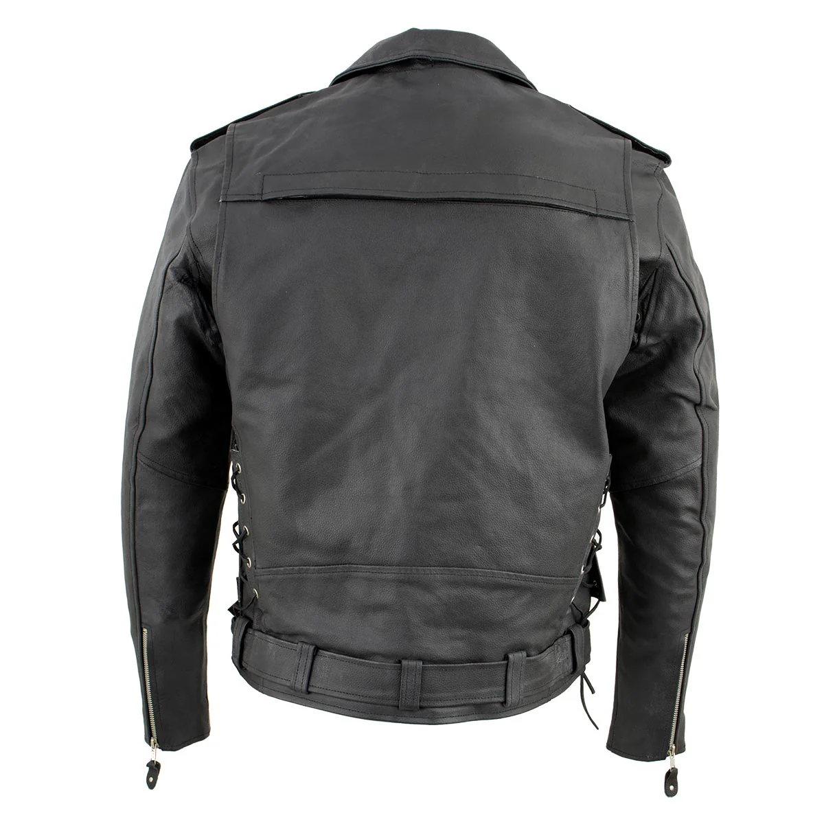 Men's XS403 Black Classic Vented Biker Jacket with Side Laces - Image 2