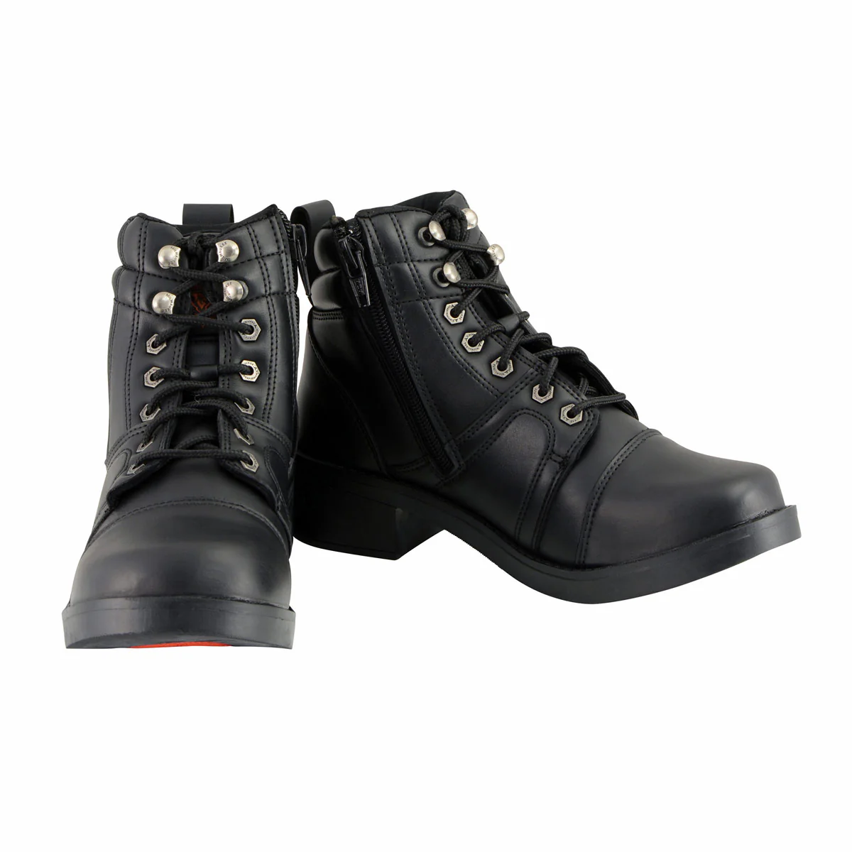 Milwaukee Leather MBK9255 Boys Black Lace-Up Boots with Side Zipper Entry - Image 2
