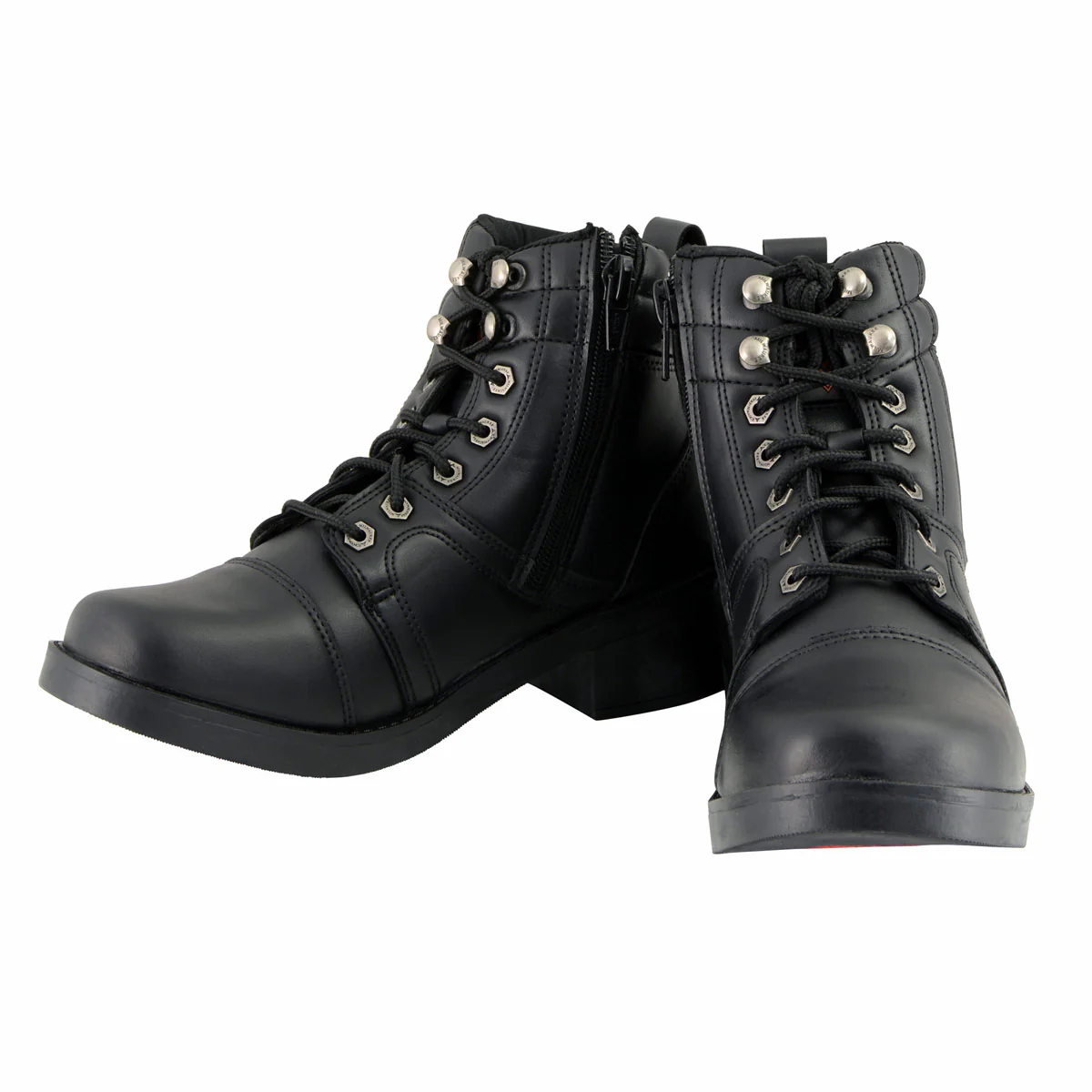 Milwaukee Leather MBK9255 Boys Black Lace-Up Boots with Side Zipper Entry - Image 4