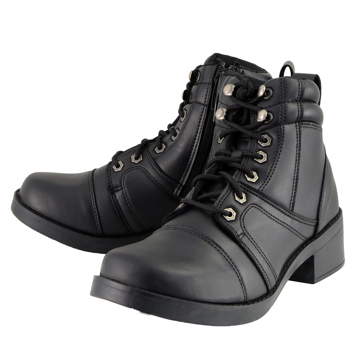 Milwaukee Leather MBK9255 Boys Black Lace-Up Boots with Side Zipper Entry - Image 5