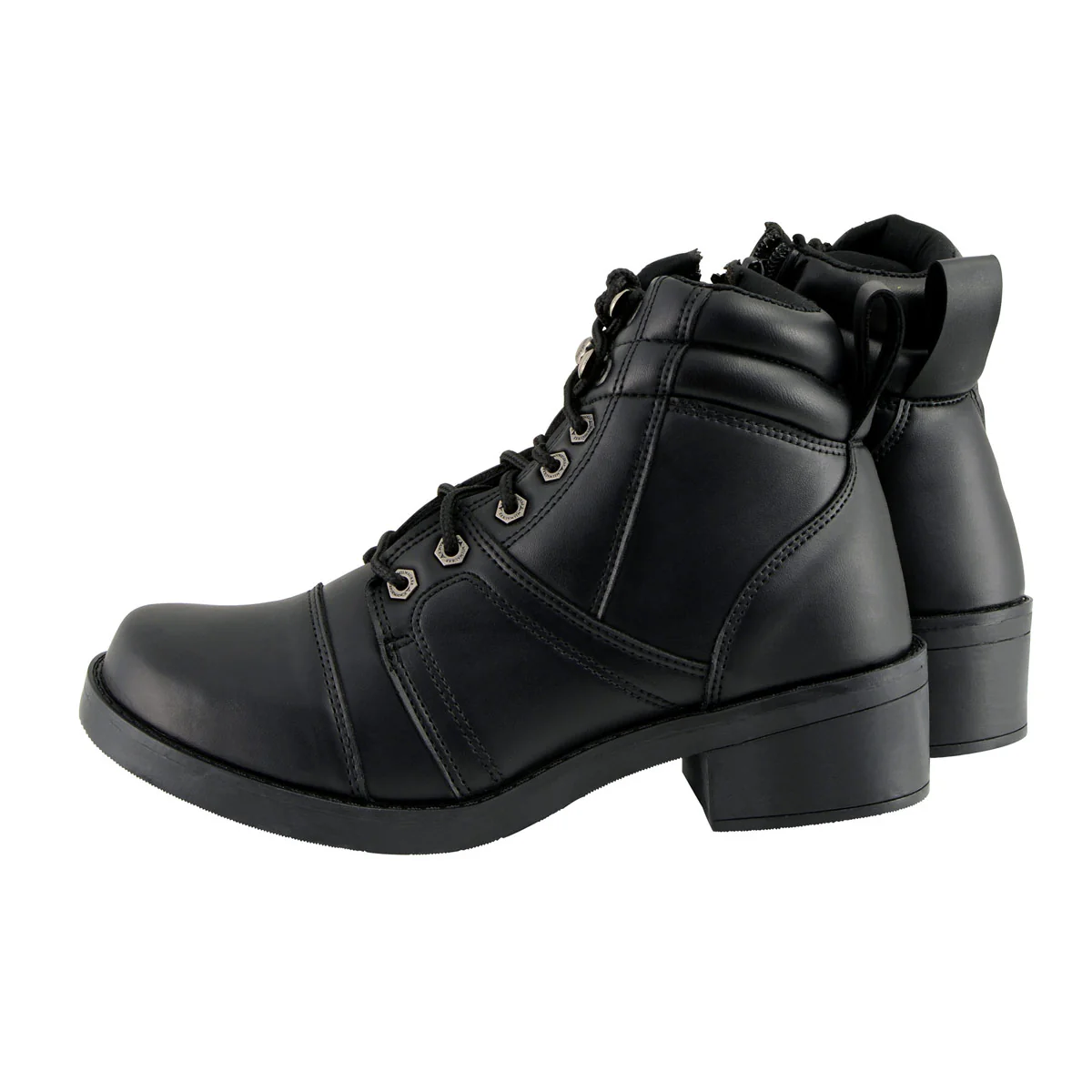 Milwaukee Leather MBK9255 Boys Black Lace-Up Boots with Side Zipper Entry - Image 6