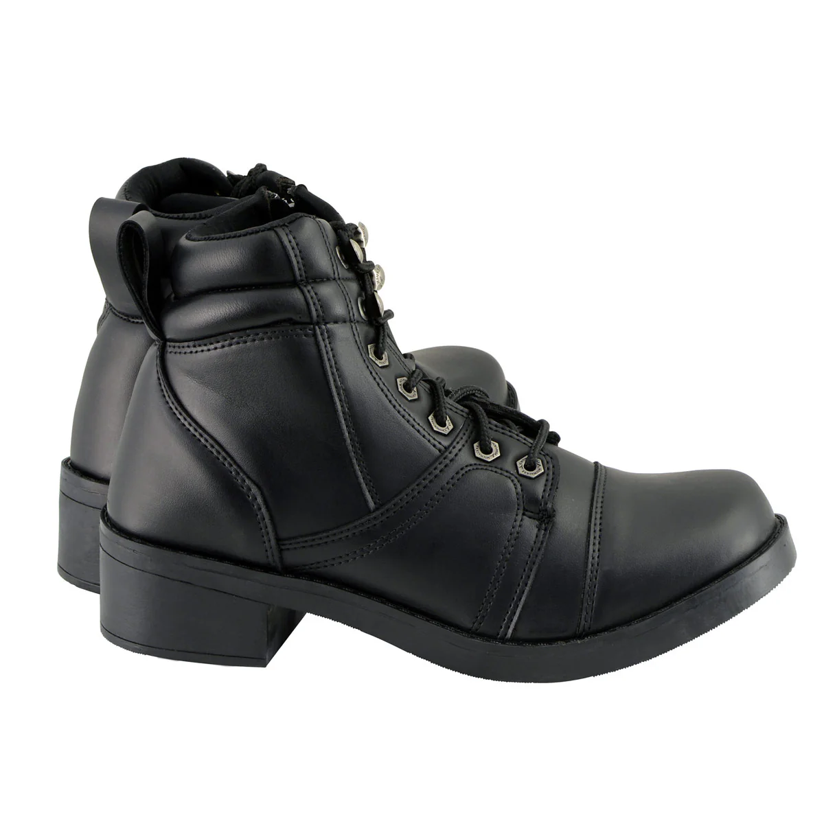 Milwaukee Leather MBK9255 Boys Black Lace-Up Boots with Side Zipper Entry - Image 9