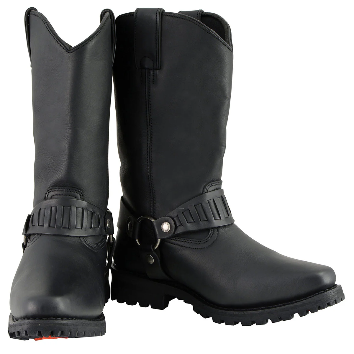 Milwaukee Leather Men’s Classic Harness Black Leather 11-Inch Western Style Motorcycle Boots MBM9015 - Image 2