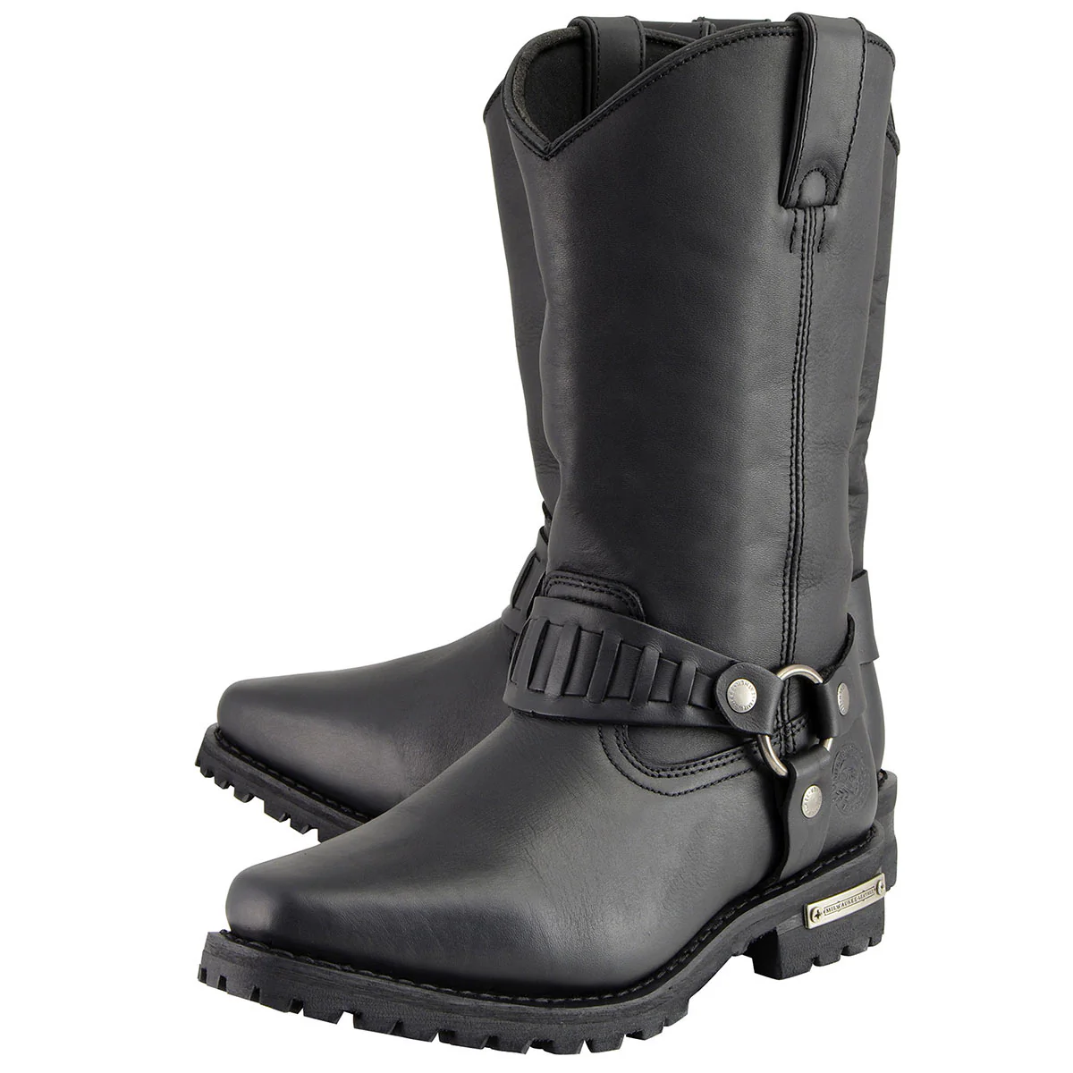 Milwaukee Leather Men’s Classic Harness Black Leather 11-Inch Western Style Motorcycle Boots MBM9015 - Image 5