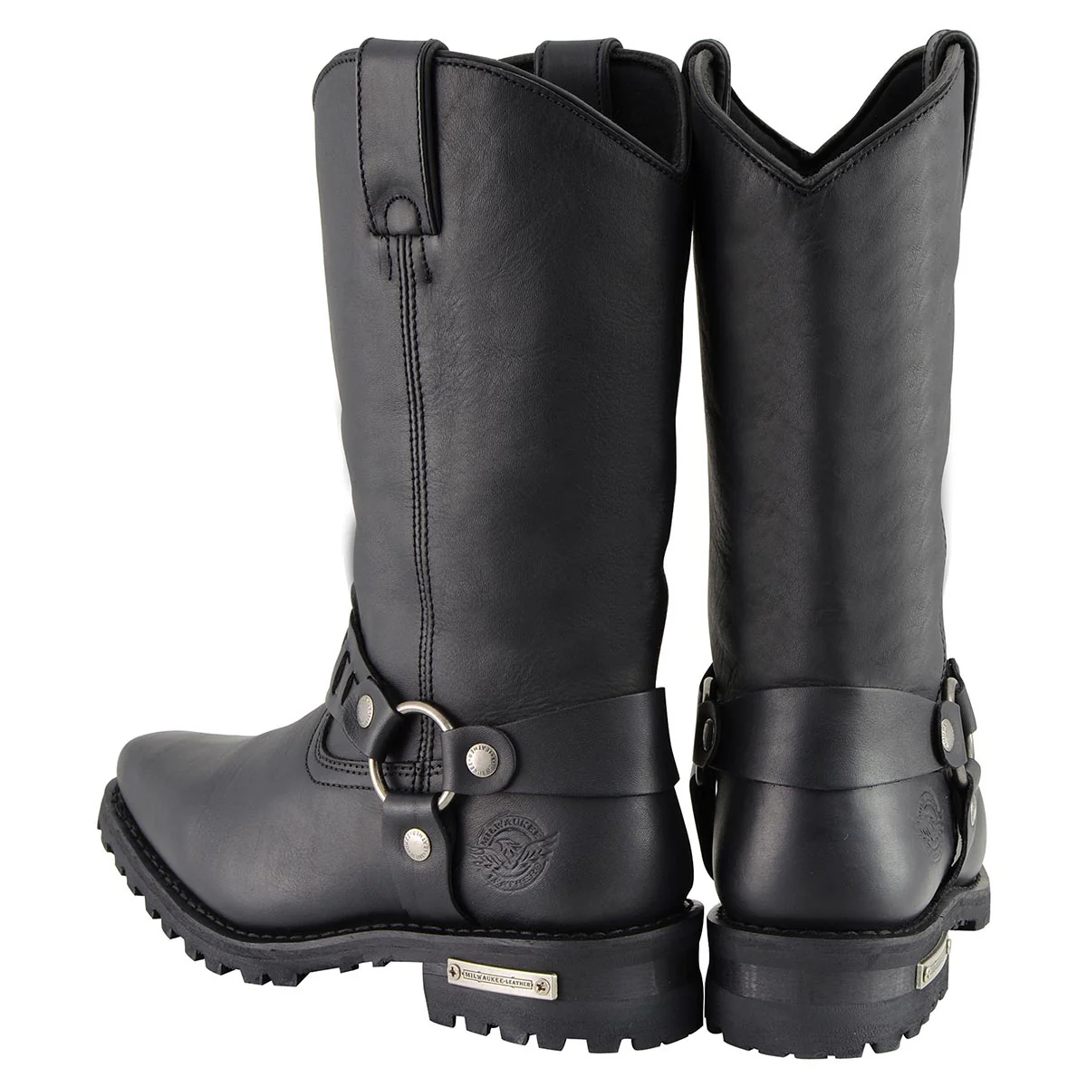 Milwaukee Leather Men’s Classic Harness Black Leather 11-Inch Western Style Motorcycle Boots MBM9015 - Image 7