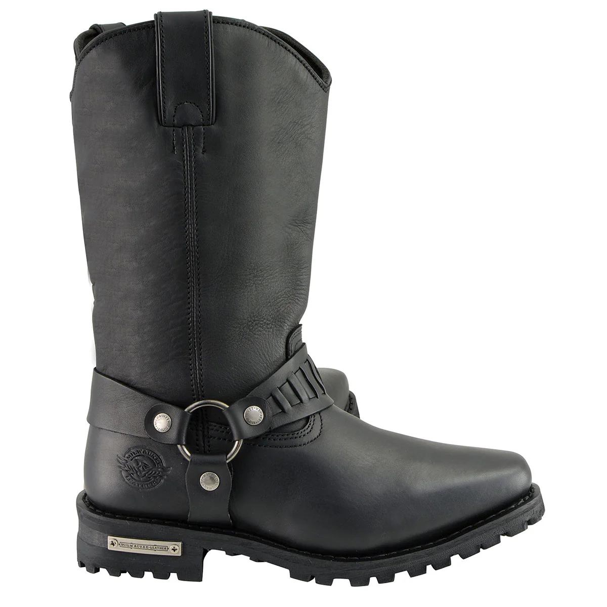 Milwaukee Leather Men’s Classic Harness Black Leather 11-Inch Western Style Motorcycle Boots MBM9015 - Image 9