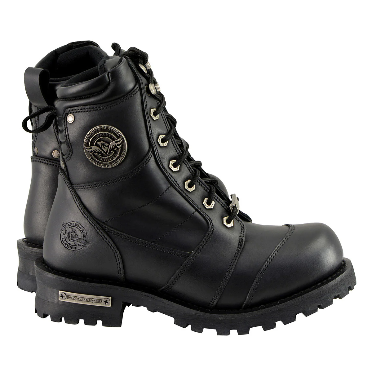 Milwaukee Leather Men's Classic Black Leather 8-inch Lace-Up Logger Motorcycle Rider Boots MBM9030 - Image 10