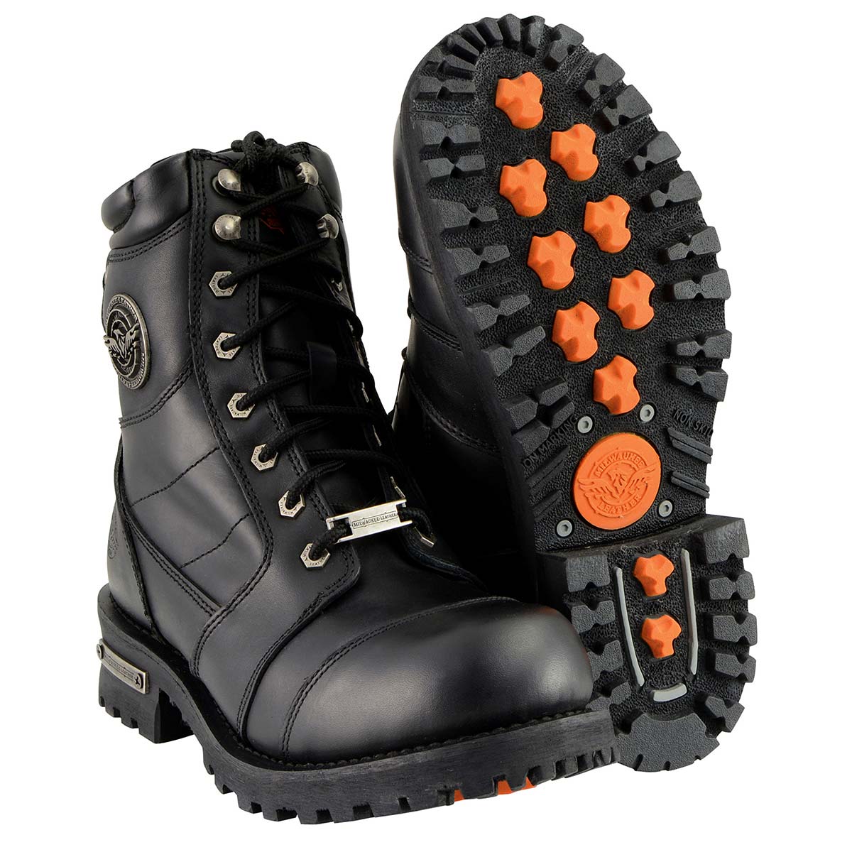 Milwaukee Leather Men's Classic Black Leather 8-inch Lace-Up Logger Motorcycle Rider Boots MBM9030 - Image 11