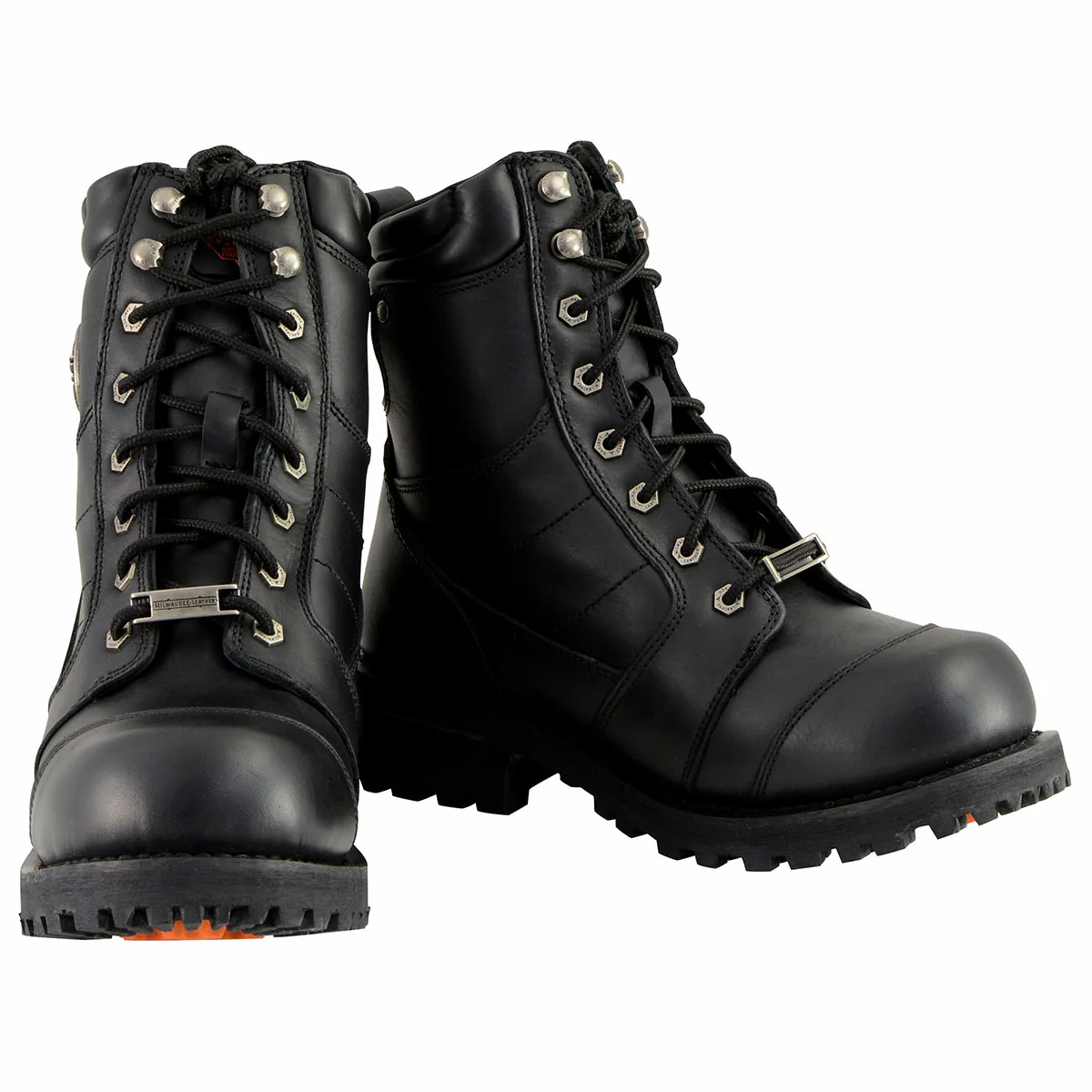 Milwaukee Leather Men's Classic Black Leather 8-inch Lace-Up Logger Motorcycle Rider Boots MBM9030 - Image 2