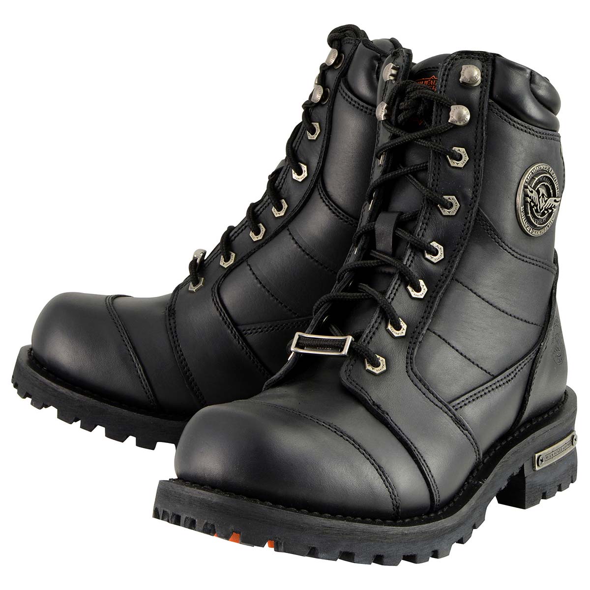 Milwaukee Leather Men's Classic Black Leather 8-inch Lace-Up Logger Motorcycle Rider Boots MBM9030 - Image 6
