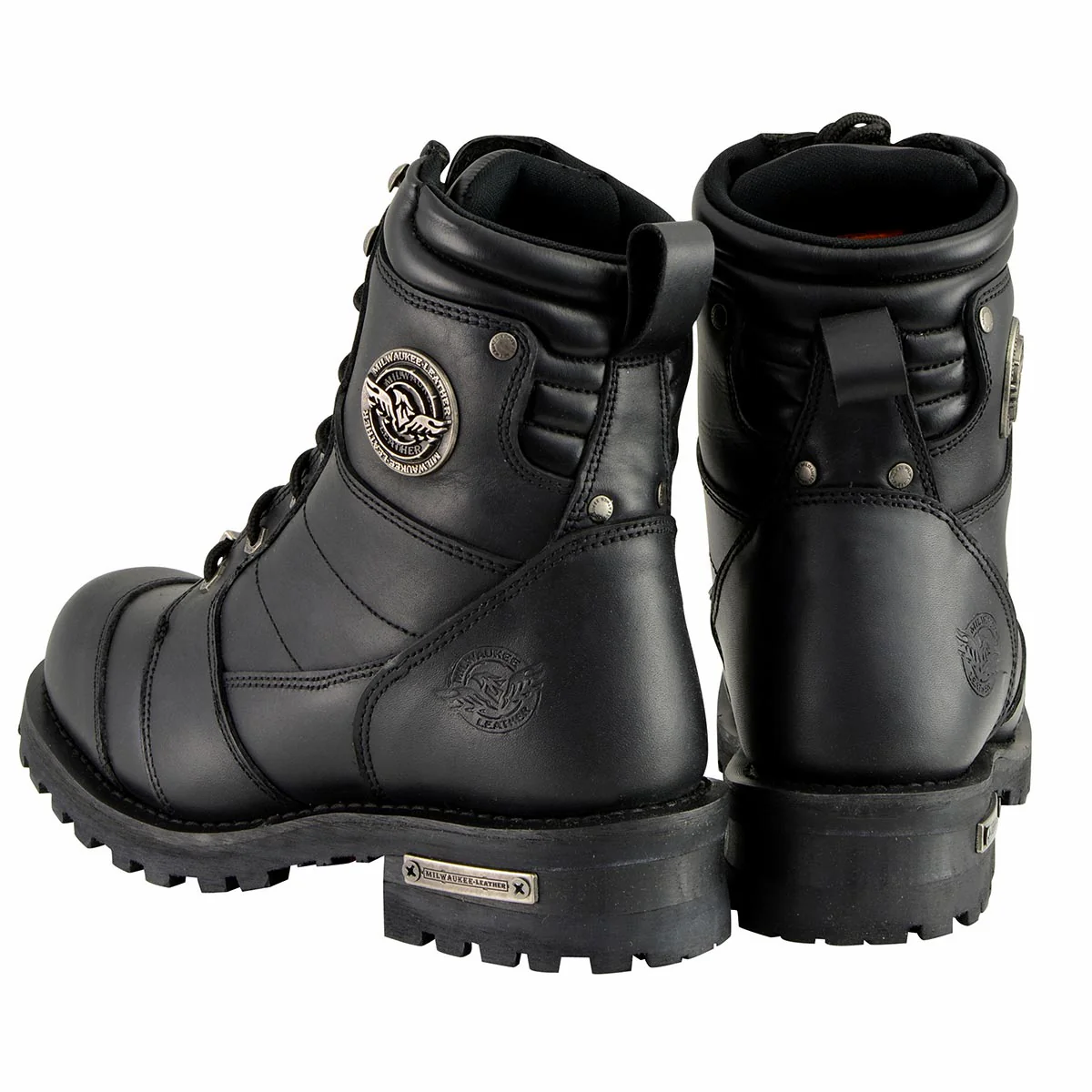 Milwaukee Leather Men's Classic Black Leather 8-inch Lace-Up Logger Motorcycle Rider Boots MBM9030 - Image 8