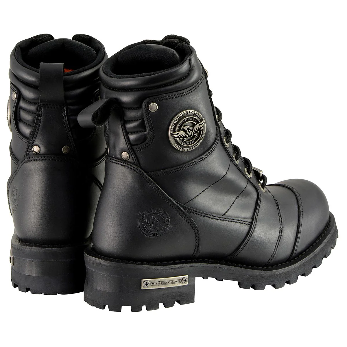 Milwaukee Leather Men's Classic Black Leather 8-inch Lace-Up Logger Motorcycle Rider Boots MBM9030 - Image 9