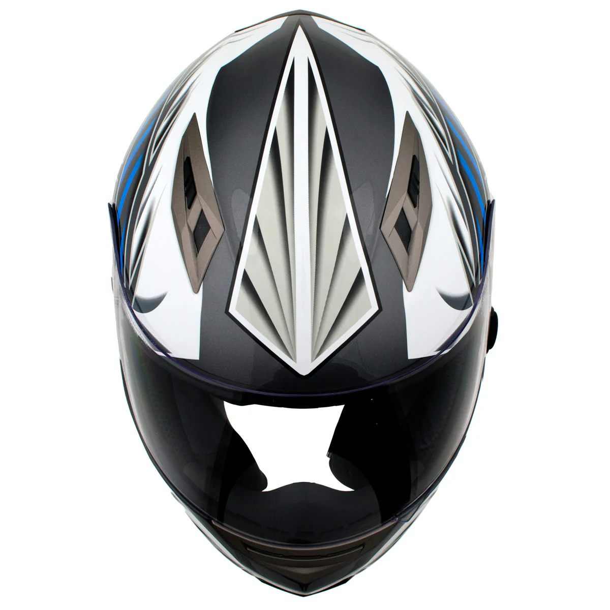 Milwaukee Helmets H512 Titanium and Blue Chit-Chat Full Face Wireless Motorcycle Helmet-Stream Music-Phone Calls - Image 6