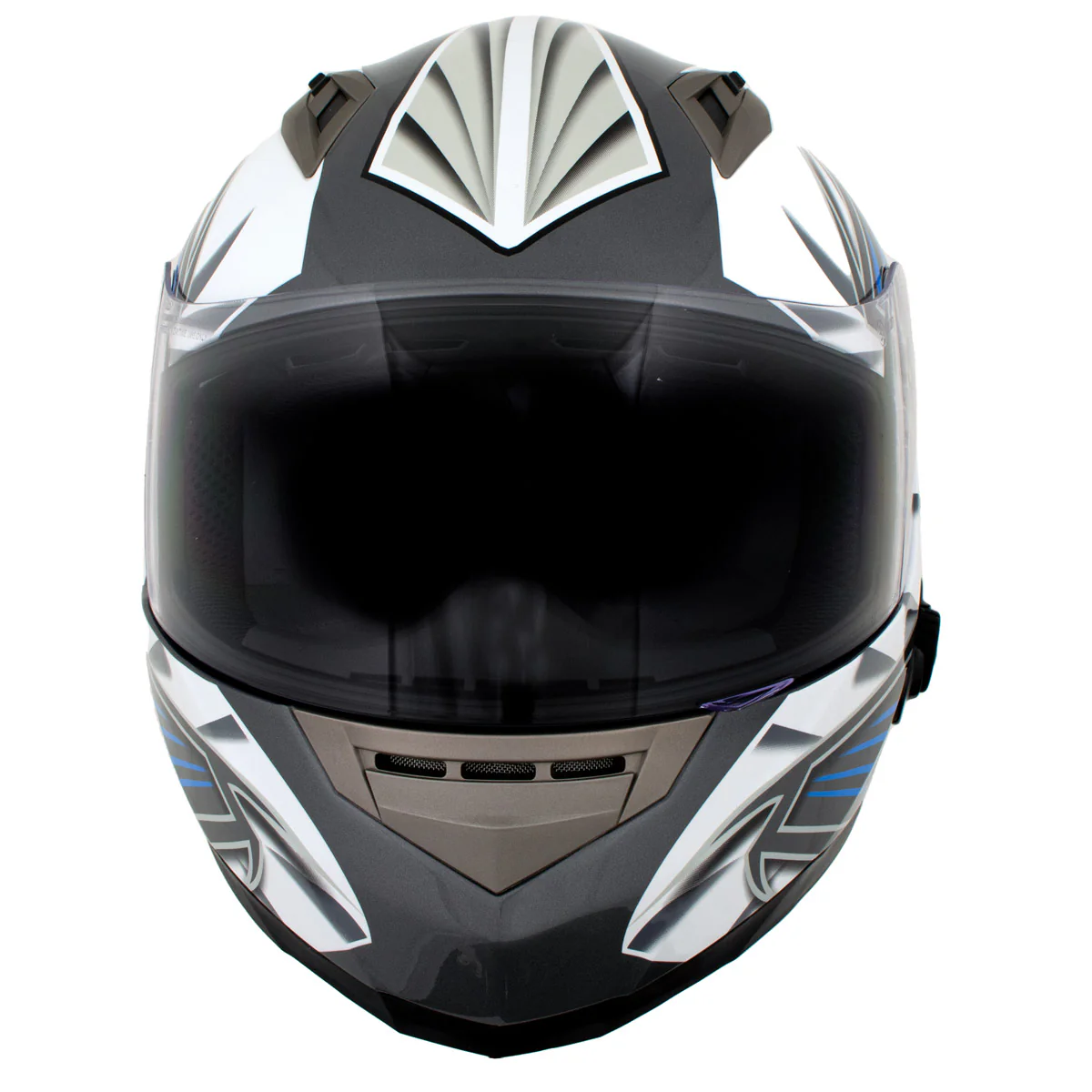 Milwaukee Helmets H512 Titanium and Blue Chit-Chat Full Face Wireless Motorcycle Helmet-Stream Music-Phone Calls - Image 8