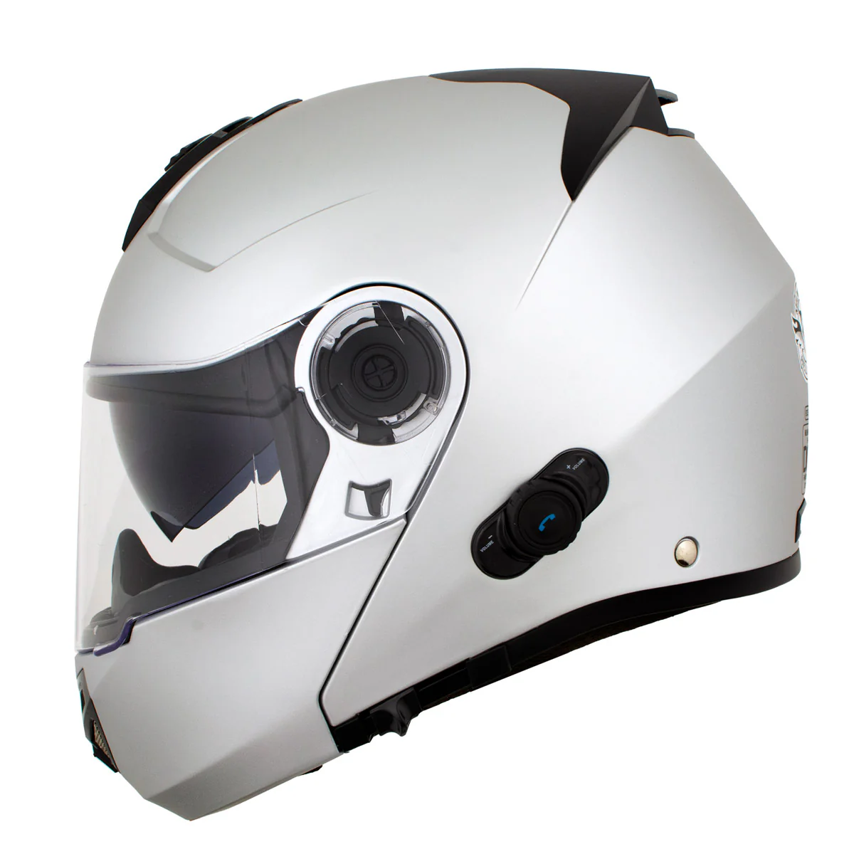 Milwaukee Helmets H7010 Flat Gray Mayday Modular Full Face Wireless Motorcycle Helmet-Stream Music-Phone Calls - Image 11