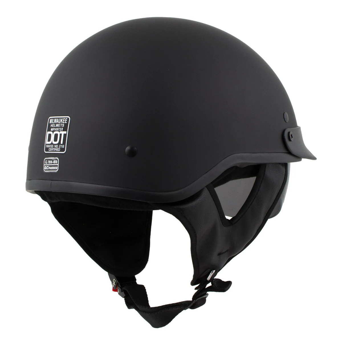 Milwaukee Helmets Momentum Matte Black Half Face Motorcycle Helmet w/ Drop Down Visor DOT Approved MPH9718DOT - Image 7