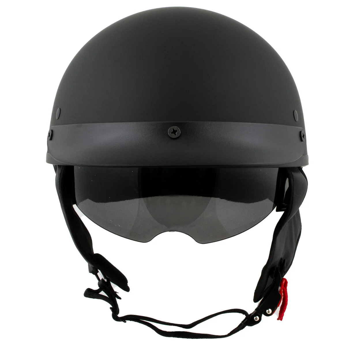 Milwaukee Helmets Momentum Matte Black Half Face Motorcycle Helmet w/ Drop Down Visor DOT Approved MPH9718DOT - Image 9