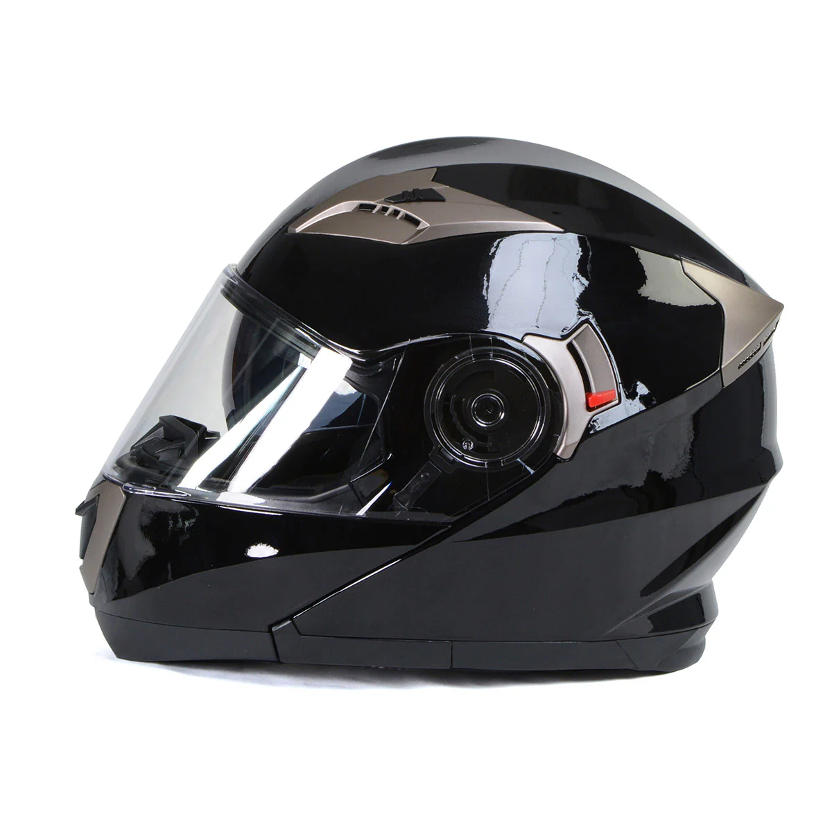 Milwaukee Helmets MPH9806DOT Ionized Gloss Black Advanced Motorcycle Modular Helmet Biker w/ Drop Down Visor - Image 10