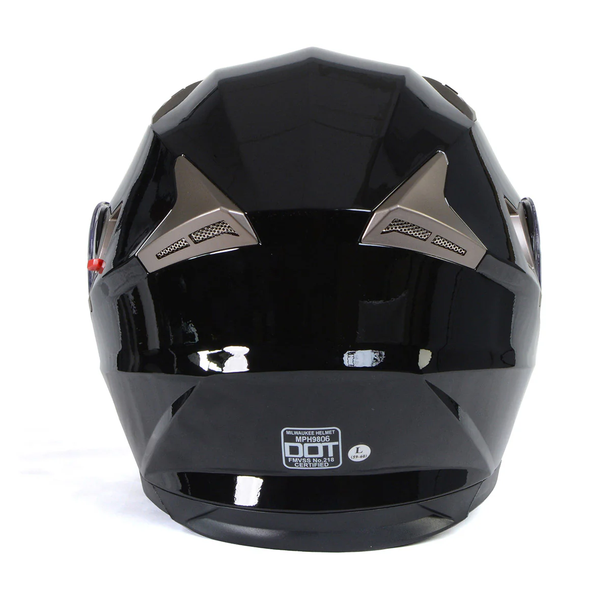Milwaukee Helmets MPH9806DOT Ionized Gloss Black Advanced Motorcycle Modular Helmet Biker w/ Drop Down Visor - Image 12