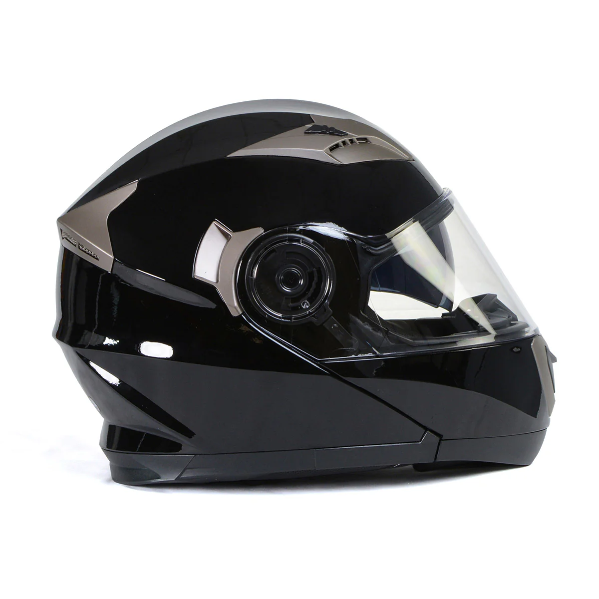Milwaukee Helmets MPH9806DOT Ionized Gloss Black Advanced Motorcycle Modular Helmet Biker w/ Drop Down Visor - Image 14