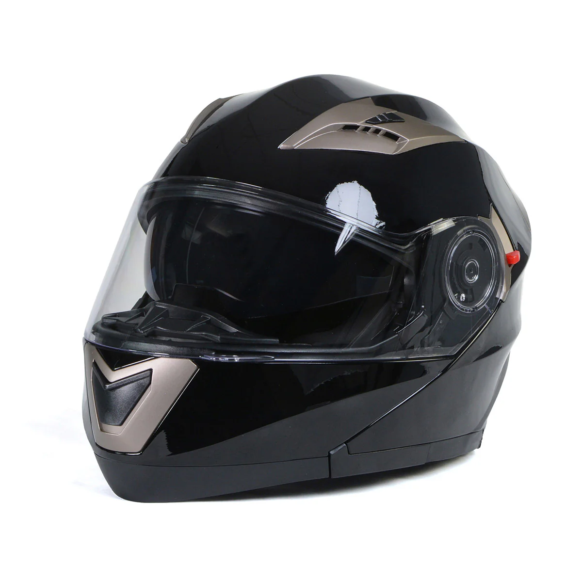 Milwaukee Helmets MPH9806DOT Ionized Gloss Black Advanced Motorcycle Modular Helmet Biker w/ Drop Down Visor - Image 17