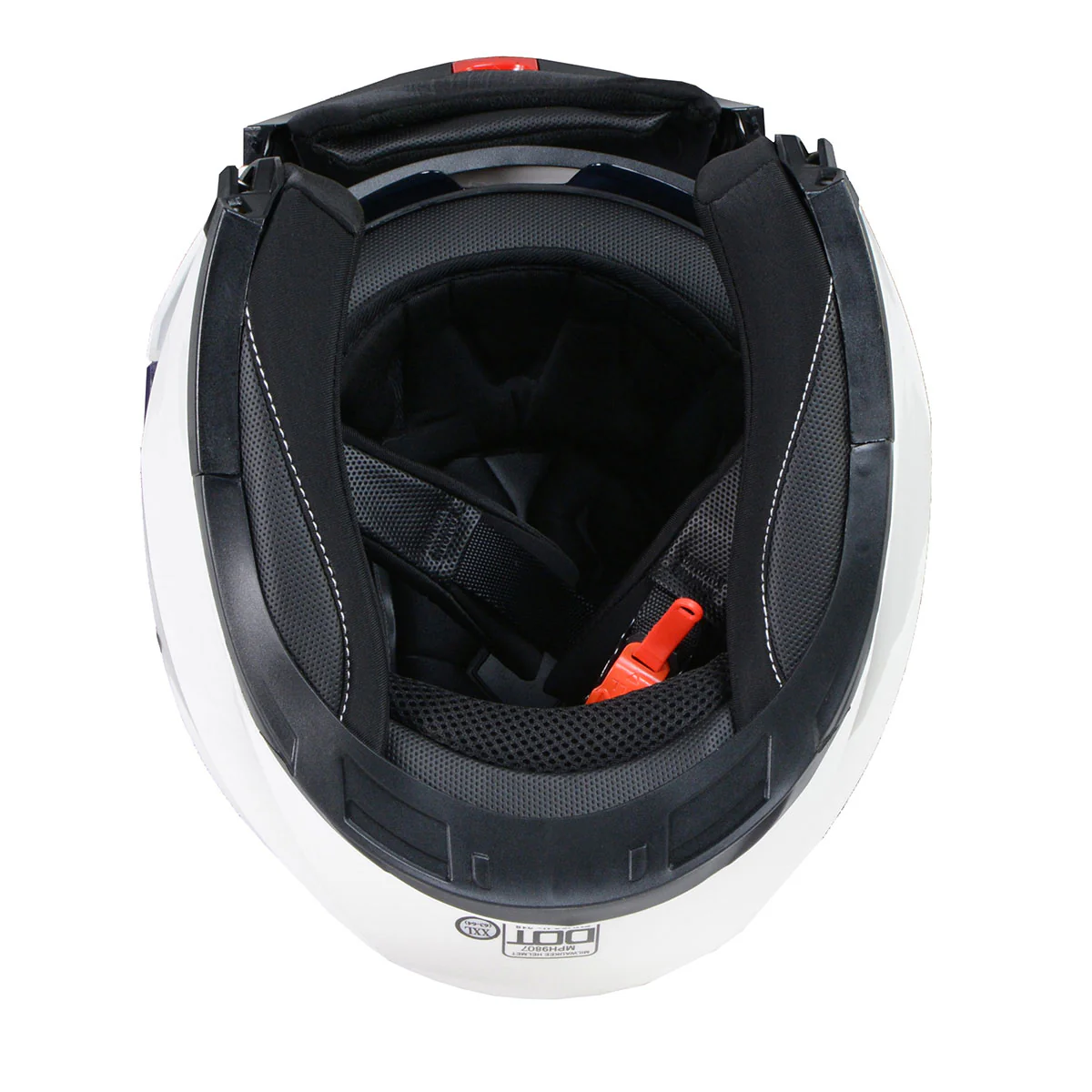 Milwaukee Helmets MPH9807DOT Ionized Gloss White Advanced Motorcycle Modular Helmet Biker w/ Drop Down Visor - Image 16