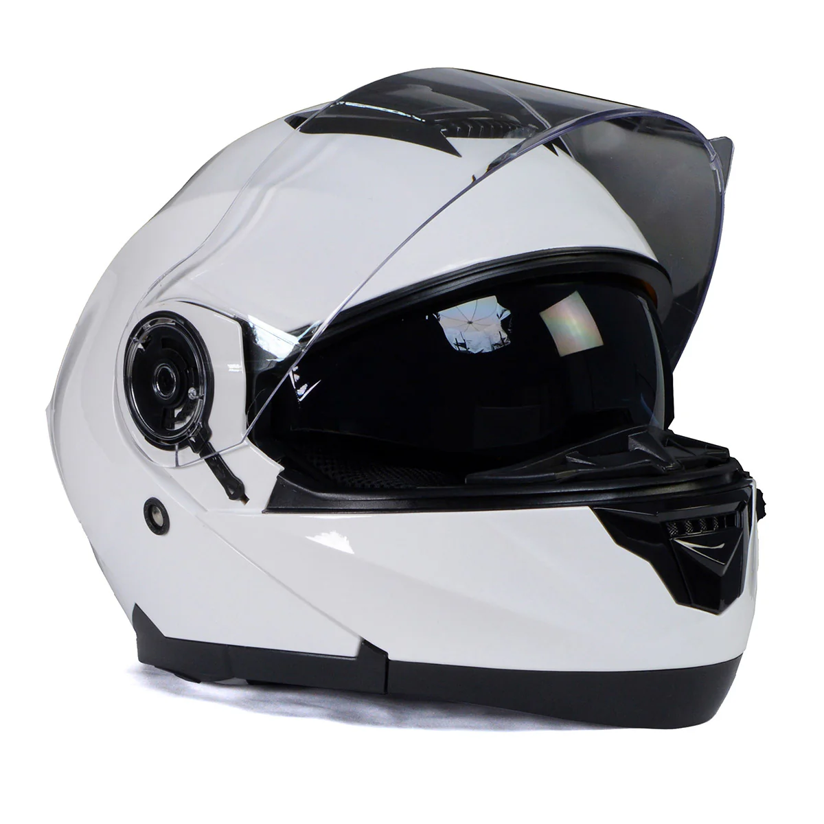 Milwaukee Helmets MPH9816DOT Breeze White Advanced Motorcycle Modular Helmet Biker w/ Drop Down Visor - Image 17
