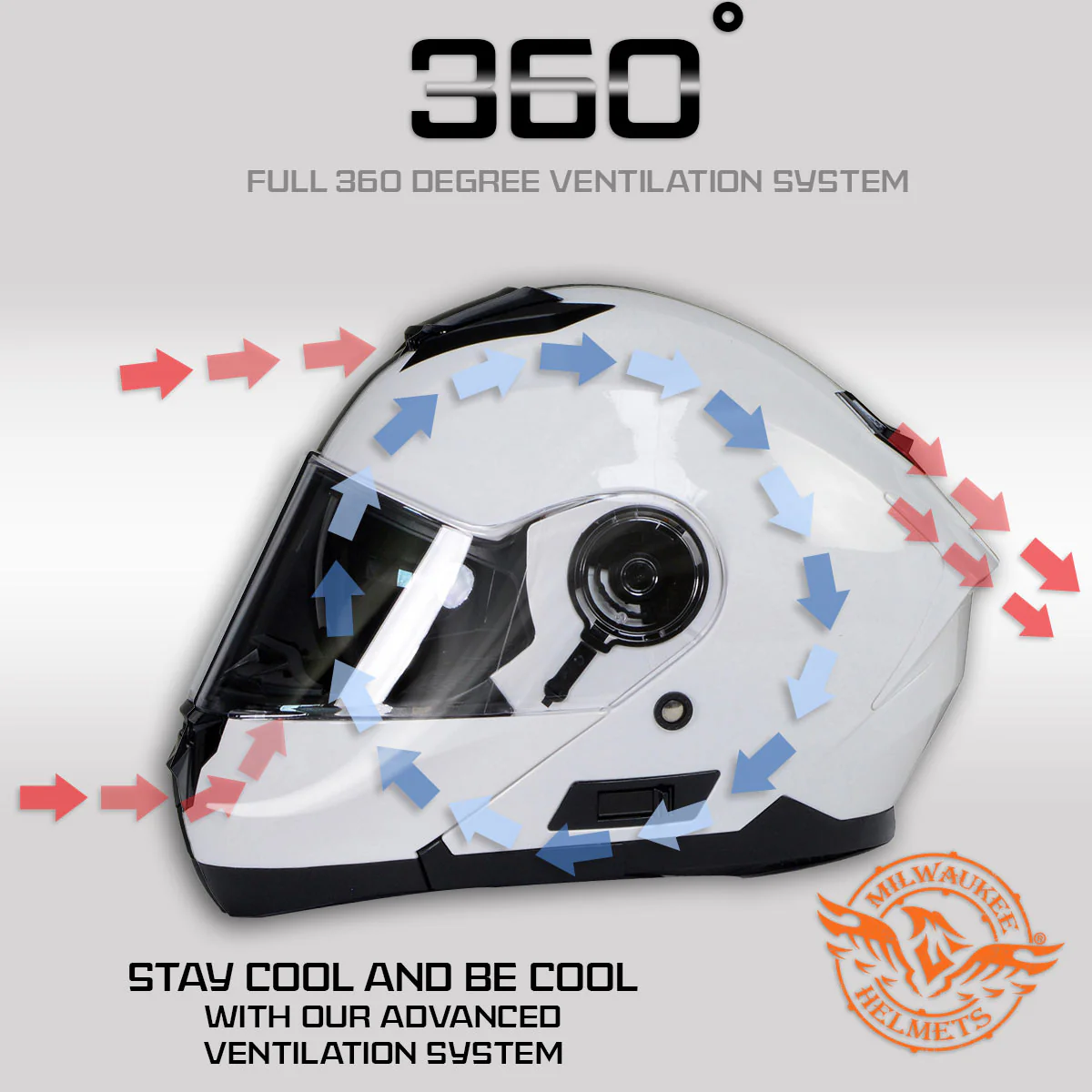 Milwaukee Helmets MPH9816DOT 'Breeze' White Modular Helmet for Men and Women Biker w/ MP7922FMSET Heated Balaclava Bundle - Image 5