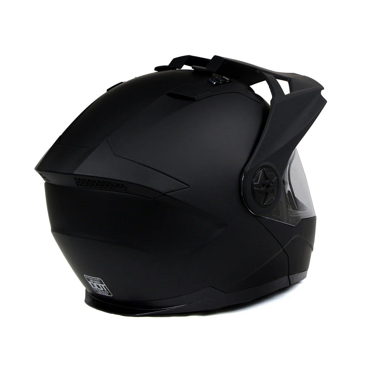 Milwaukee Helmets MPH9820DOT Flat Black Ominous Dual Sport Advanced Motorcycle Modular Helmet Biker - Image 14