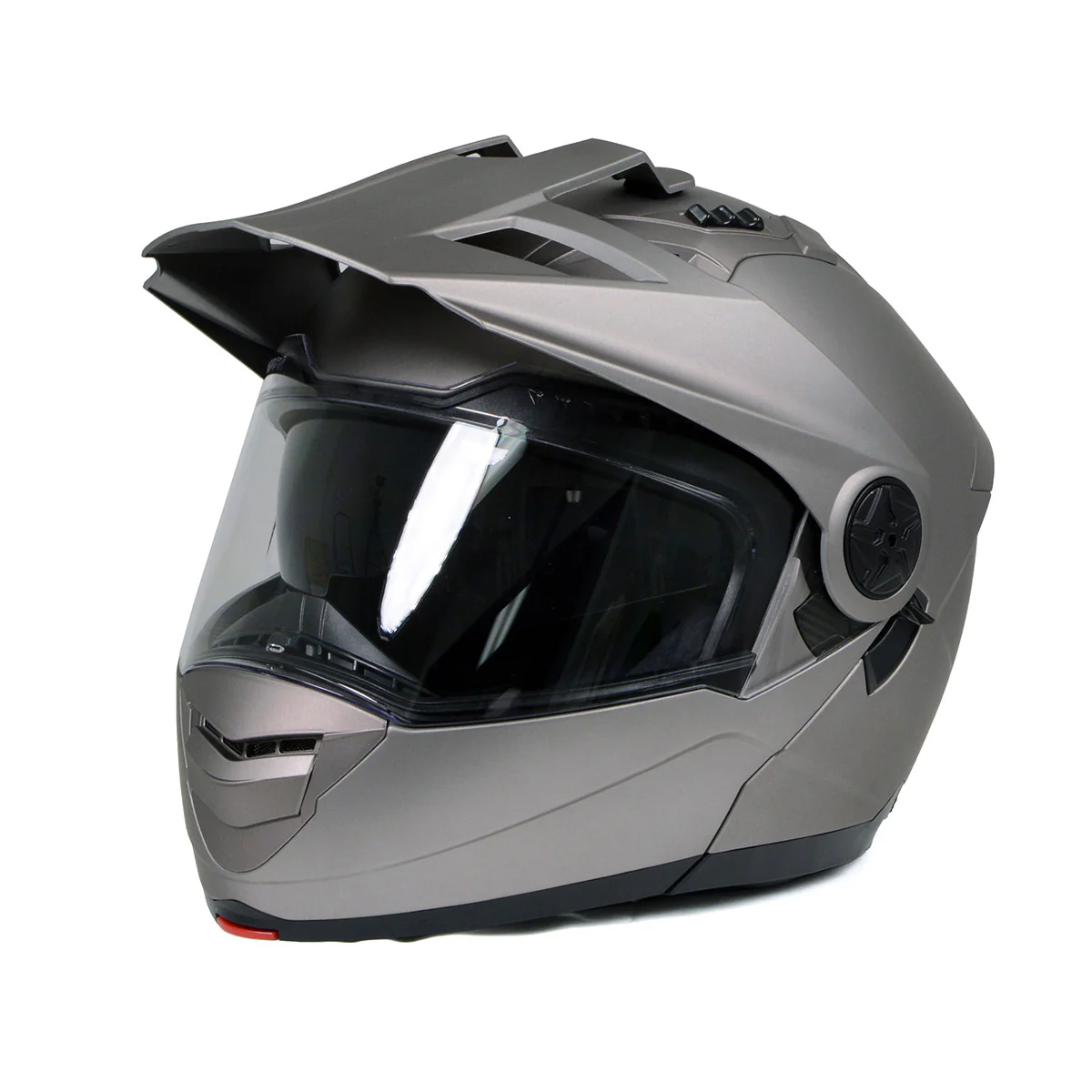 Milwaukee Helmets Silver Ominous Dual Sport Advanced Motorcycle Modular Helmet Biker DOT Approved MPH9822DOT - Image 10