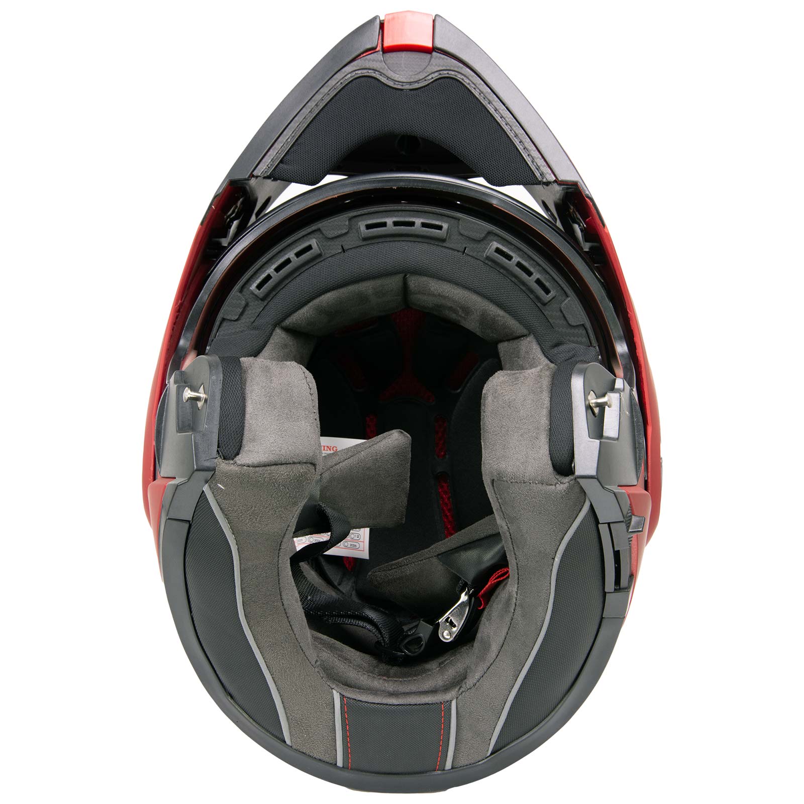 Milwaukee Helmets MPH9827DOT Cypher Flat Red Advanced Motorcycle Modular Helmet w/ Drop Down Visor - Image 14