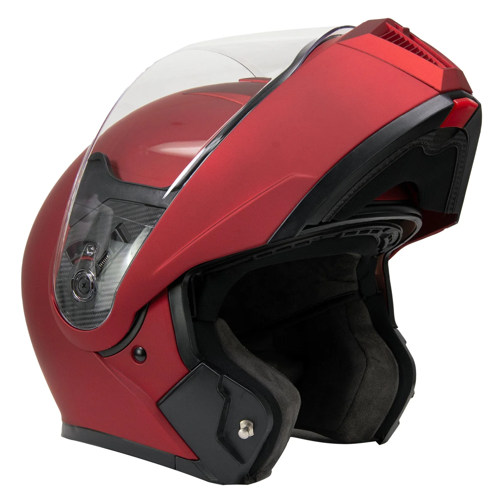 Milwaukee Helmets MPH9827DOT Cypher Flat Red Advanced Motorcycle Modular Helmet w/ Drop Down Visor - Image 18
