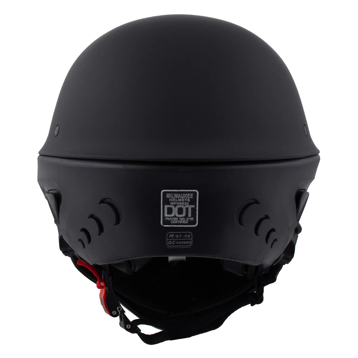 Milwaukee Helmets MPH9830DOT Rascal 3/4 Open Face Flat Black 2 in 1 Motorcycle Helmet Biker - Image 10