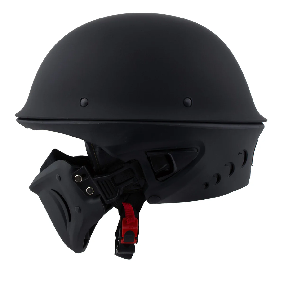 Milwaukee Helmets MPH9830DOT Rascal 3/4 Open Face Flat Black 2 in 1 Motorcycle Helmet Biker - Image 5