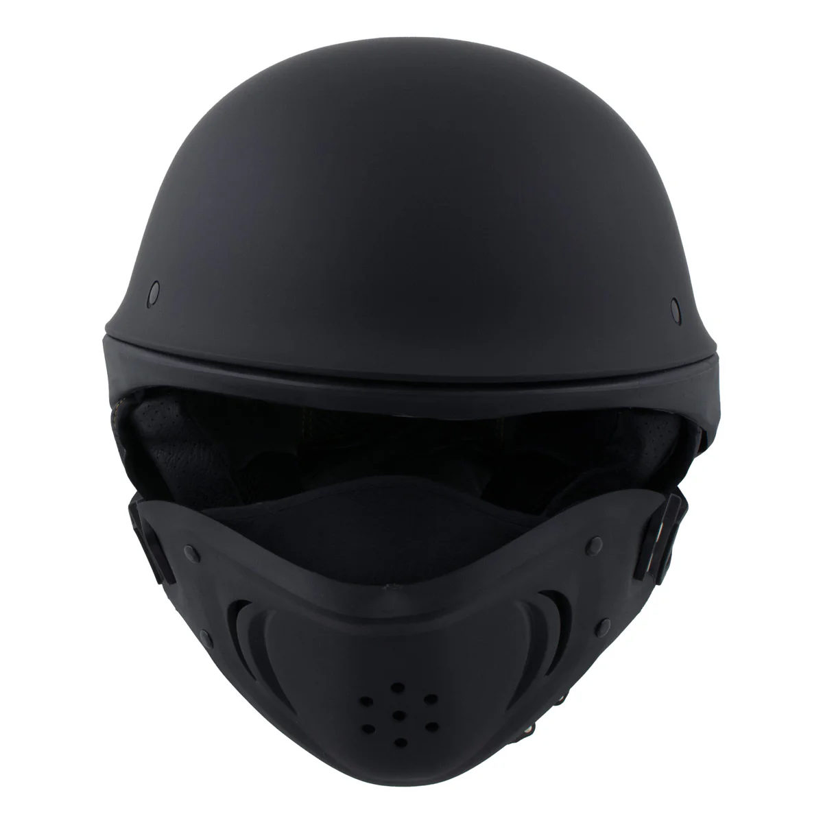Milwaukee Helmets MPH9830DOT Rascal 3/4 Open Face Flat Black 2 in 1 Motorcycle Helmet Biker - Image 7